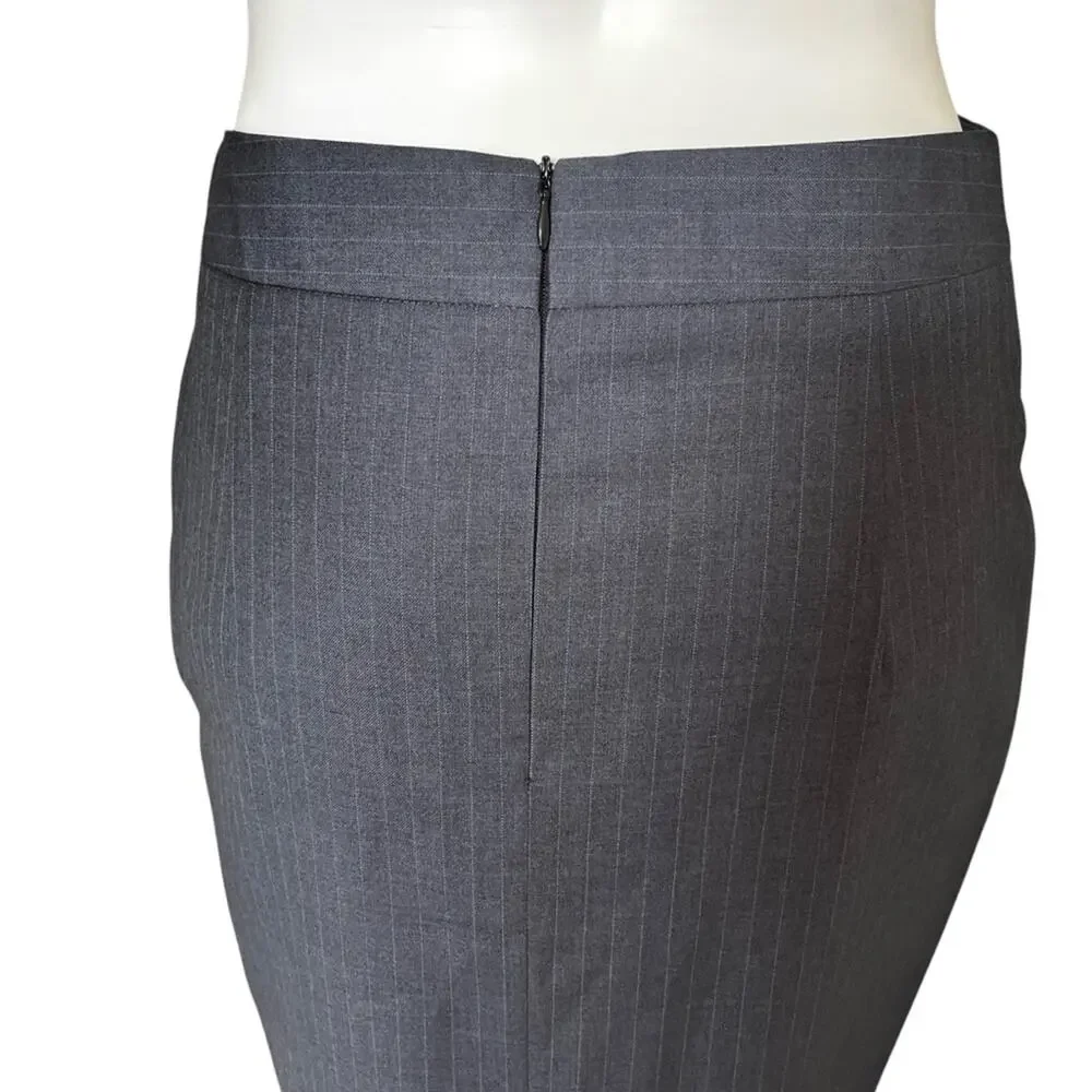 Moi-Même Navy Blue Pinstripes Lined Pencil Skirt size 4